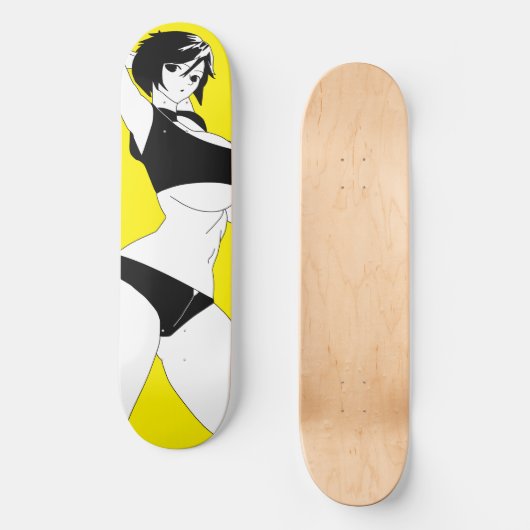 Überraschender Anime Girl Skateboard Deck (Vorderseite)