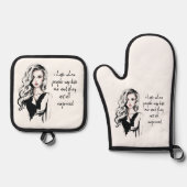 Überraschender Biss Ofenhandschuh & Topflappen-Set (Vorderseite)