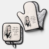 Überraschender Biss Ofenhandschuh & Topflappen-Set (Vorderseite/Rückseite)