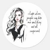 Überraschender Biss Runder Aufkleber (Vorderseite)