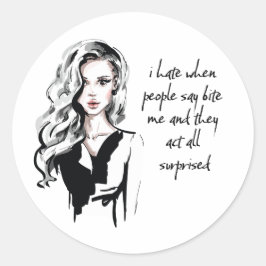 Überraschender Biss Runder Aufkleber