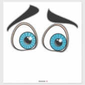 Überraschender Blue Eyes Sticker Funny (Blatt)
