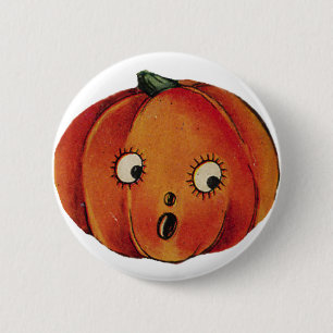 Überraschender Halloween-Kürbis Button