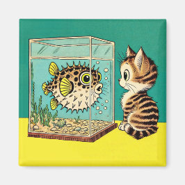 Überraschender Katz- und Puffer-Fisch-Magnet Magnet
