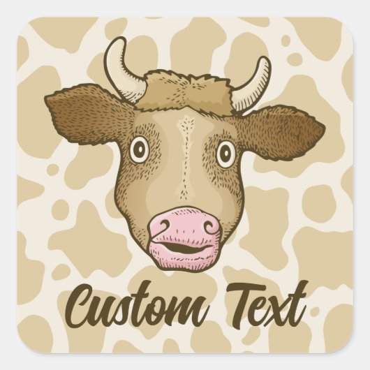 Überraschender Kuhaufkleber Quadratischer Aufkleber (Vorderseite)