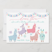 Überraschender Llamas-Tanz durch Babydusche Einladung (Vorderseite)