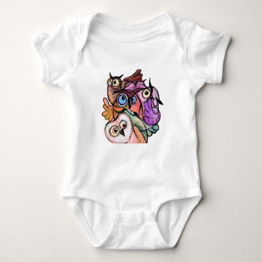 Überraschender Owl Funny Baby Bodysuit Strampler (Vorderseite)