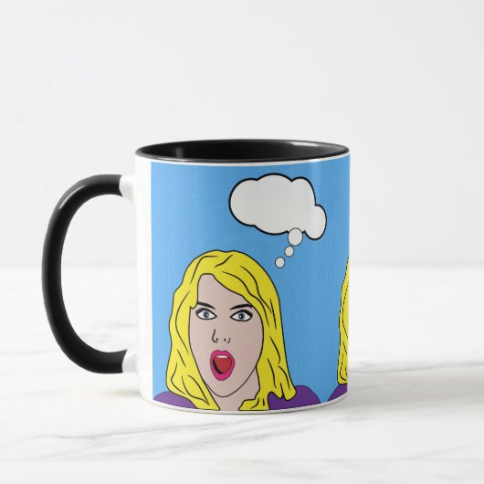 Überraschender Pop Art Retro Frau Tasse (Links)