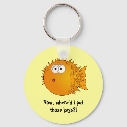 Überraschender Pufffisch - lustige Sprüche Schlüsselanhänger (Vorderseite)