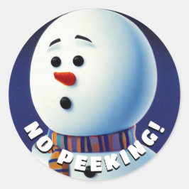 Überraschender Schneemann Runder Aufkleber