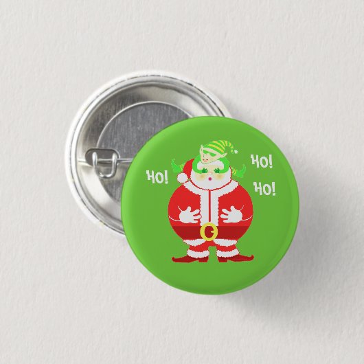 Überraschender Weihnachtsmann Button (Vorne & Hinten)
