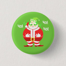 Überraschender Weihnachtsmann Button
