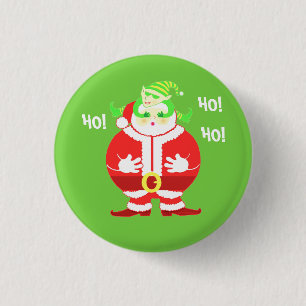 Überraschender Weihnachtsmann Button