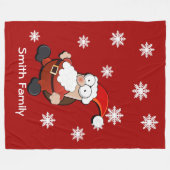 Überraschender Weihnachtsmann Fleecedecke (Vorderseite (Horizontal))