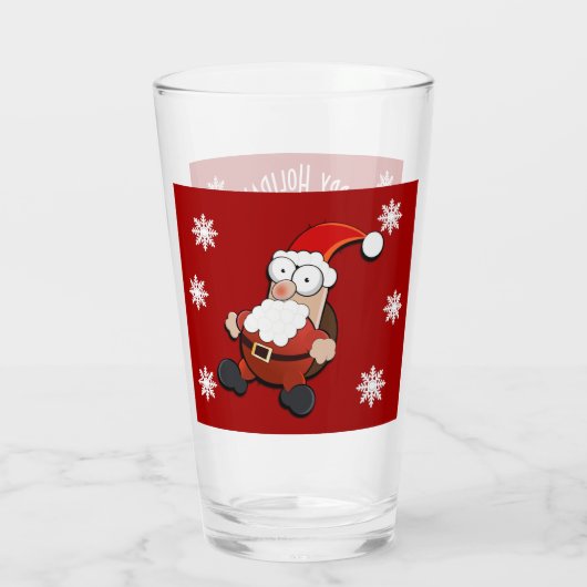 Überraschender Weihnachtsmann Glas (Rückseite)