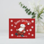 Überraschender Weihnachtsmann Postkarte (Stehend Vorderseite)