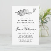 ÜBERRASCHENDES 30. Geburtstag Party Golf Thema Einladung (Stehend Vorderseite)