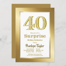 Überraschendes 40. Geburtstags-Gold-Party Einladung