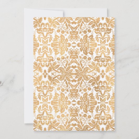 Überraschendes 50-jähriges Party - Gold White Einladung (Rückseite)