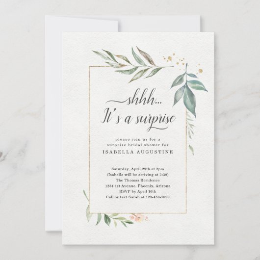 Überraschendes Brautparty Einladung (Vorderseite)