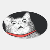 Überraschendes Cat Gasp Meme - Oval Stickers (Vorderseite)