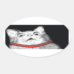 Überraschendes Cat Gasp Meme - Oval Stickers