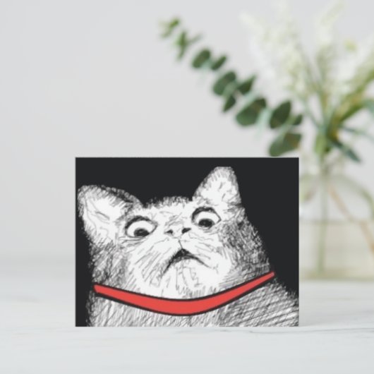 Überraschendes Cat Gasp Meme - Postkarte (Stehend Vorderseite)