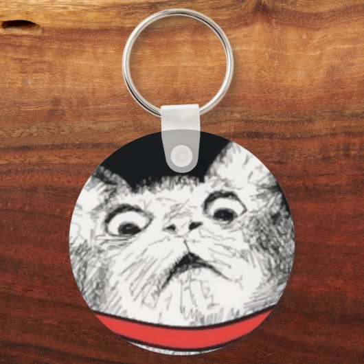Überraschendes Cat Gasp Meme - Schlüsselanhänger (Vorderseite)