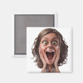 Überraschendes Design der Gesichtsreaktion Magnet (Vorderseite/Rückseite)