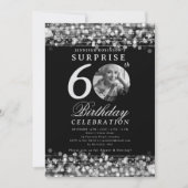 ÜBERRASCHENDES Foto 60. Geburtstagsparty Silberleu Einladung (Vorderseite)