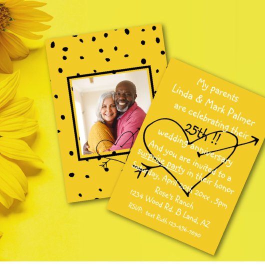 Überraschendes Hochzeitsjubiläum Spaß Party Foto Einladung