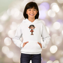 Überraschendes Mädchen Weihnachts-Elf-Mädchen Hood Hoodie
