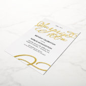 Überraschendes Party 100. Geburtstag Goldene Foil Folieneinladung (Gedreht)