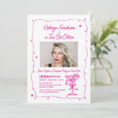 ÜBERRASCHENDES PARTY 18. Geburtstag Foto Martini Einladung (Stehend Vorderseite)