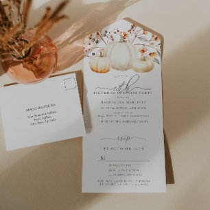 ÜBERRASCHENDES PARTY 18. Geburtstag Pumpkin-Herbst All In One Einladung