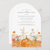 ÜBERRASCHENDES PARTY 18. Geburtstag Pumpkin-Wildbl Einladung (Vorne/Hinten)