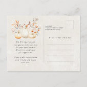 ÜBERRASCHENDES PARTY 19. White Pumpkin Herbstlaub Einladungspostkarte (Rückseite)