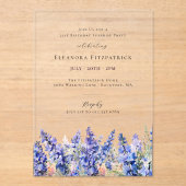 ÜBERRASCHENDES PARTY 21. Geburtstag Juli Blume Acryleinladungen (Vorderseite)