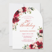ÜBERRASCHENDES PARTY 21. Geburtstag Roter Rosa Blu Einladung (Vorderseite)
