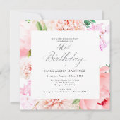 ÜBERRASCHENDES PARTY 40. Geburtstag Rosa Blumenpla Einladung (Vorderseite)