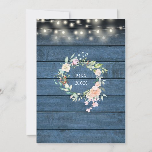 Überraschendes Party 50 Jahre Jubiläum Rustikale F Einladung (Rückseite)