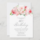 ÜBERRASCHENDES PARTY 60. Geburtstag Elegantes Rosa Einladung (Vorderseite)