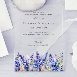 ÜBERRASCHENDES PARTY 60. Geburtstag Juli Geburtsta Acryleinladungen
