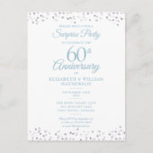 Überraschendes Party 60. Hochzeitstag - Herzen Ankündigungspostkarte (Vorderseite)