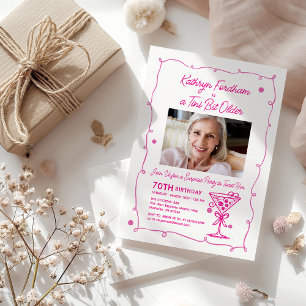 ÜBERRASCHENDES PARTY 70. Geburtstag Foto Martini Einladung