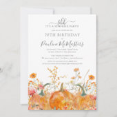 ÜBERRASCHENDES PARTY 70. Geburtstag Pumpkin-Wildbl Einladung (Vorderseite)