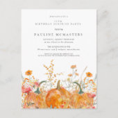 ÜBERRASCHENDES PARTY 75. Geburtstag Pumpkin-Wildbl Einladungspostkarte (Vorderseite)