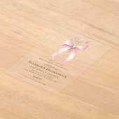 ÜBERRASCHENDES PARTY 80. Geburtstag Pink Bow Wildb Acryleinladungen (Ablage )