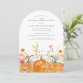 ÜBERRASCHENDES PARTY 90. Geburtstag Pumpkin-Wildbl Einladung (Stehend Vorderseite)