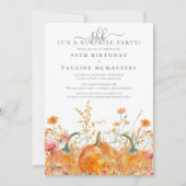 ÜBERRASCHENDES PARTY 90. Geburtstag Pumpkin-Wildbl Einladung (Vorderseite)